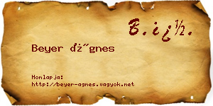 Beyer Ágnes névjegykártya