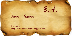 Beyer Ágnes névjegykártya