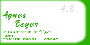 agnes beyer business card